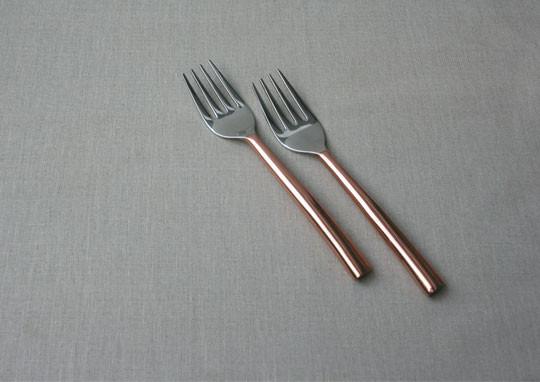 Oval Copper-Plated Dinner Fork (Set of 2)
